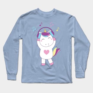 Beby unicorn and headphone Long Sleeve T-Shirt